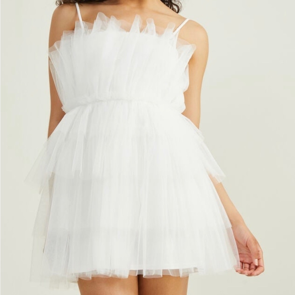 Altar’d State Giselle Tulle Dress white M bachelorette reception bridal NWOT